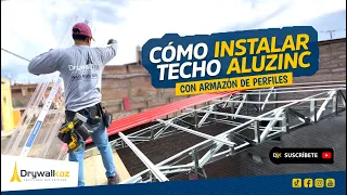 🔥⚡️ Como INSTALAR techo de ALUZINC TR4 O TR5 en Perfiles de DRYWALL facil #diy #creative #drywall