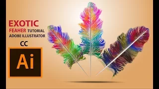 Exotic cute Feather design Adobe illustrator CC 2017 tutorials