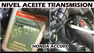 Como comprobar el nivel de aceite de Transmision Automatica (Honda accord)