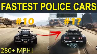 Top 10 FASTEST TOP SPEED Police Cop Cars In Need For Speed Rivals l Is Bugatti Veyron SS Fastest?