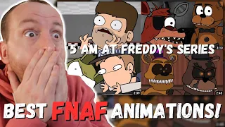 BEST FNAF ANIMATIONS! Piemations 5 AM at Freddy's Series (All 4 REACTIONS!)
