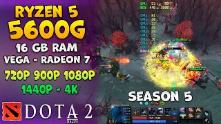 Dota 2: Ryzen 5 5600G - 16gb Ram - Radeon / Vega 7 - 4k 1440p | Temporada 5 | Test de Rendimiento