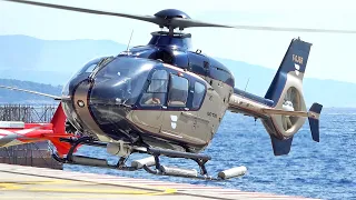 Airbus Helicopters VIP H135 (EC135) take off & landing at Monaco heliport | avgeek