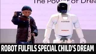 Honda's ASIMO robot fulfils special child's dream