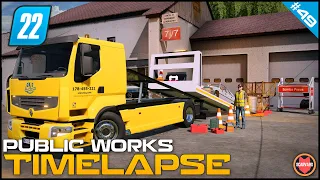 🚧 Transporting Broken, Old & New Cars -  Car Recovery ⭐ FS22 City Public Works Timelapse