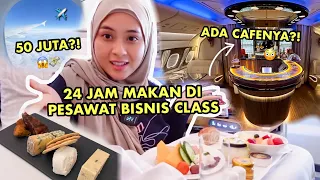 24 HOURS DINING ON A 50 MILLION BUSINESS CLASS AIRCRAFT 😱💸 A CAFE ON THE 2ND LEVEL AIRCRAFT?! 😳