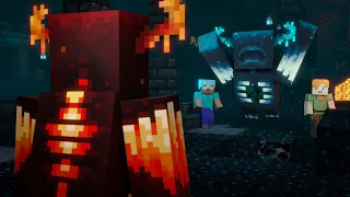 Warden VS Lava Warden - Alex and Steve Life (Minecraft animation)