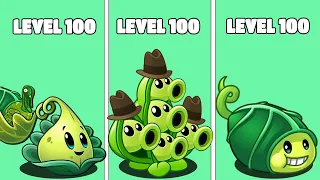 PvZ 2 All Plants Level 1 Vs Level Max Vs Level 100 Vs Summer Nights Gargantuar Zombie