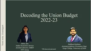 Budget 2022-23 Session - Think India, Chandigarh