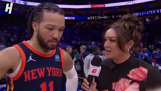 Jalen Brunson talks 3-1 series lead vs 76ers, Postgame Interview 🎤