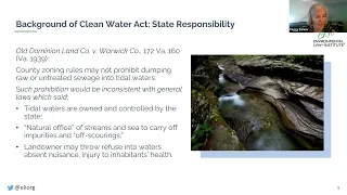 Basics of the Clean Water Act (ELI Summer School, 2023)