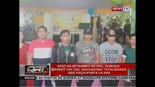 QRT: Apat na miyembro ng NPA, sumuko