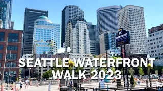 🇺🇸 Seattle: Waterfront Walk Downtown 2023 | Beautiful Seattle Skyline | Walking Seattle Waterfront