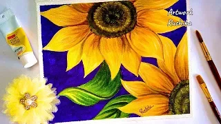 Beautiful Sunflower Painting | Step by Step Sunflower Painting for Beginners | Acrylic Painting