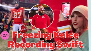 So Sweet!! Taylor Swift CAUGHT RECORDING Travis Kelce’s WARM-UP ahead of Chiefs vs Dolphins game