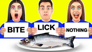 Bite, Lick or Nothing Challenge! Prank Wars by KuBuKu Challenge