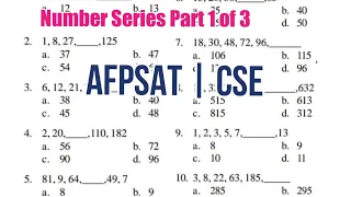 Number Series Part1 of 3: Find the Missing Number [AFPSAT CSE reviewer]