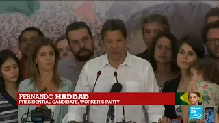 Brazil presidential elections: Worker's Party candidate Fernando Haddad speaks