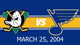 Highlights: Mighty Ducks at Blues: March 25, 2004