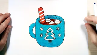 Christmas drink cup of hot chocolate