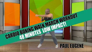 Cardio Boxing | Low Impact Fat Burning Walk March Aerobic Fitness Exercise Workout | 48 Minutes!
