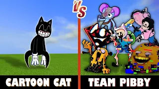 Cartoon Cat vs. Pibby CN Glitch & Annoying Orange Corrupted + BFDI Ruby | Minecraft (CRAZY MESS!)