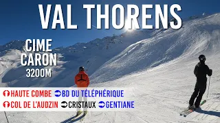 Skiing Cime Caron 3200m in Val Thorens, Les 3 Vallées (4K UHD)