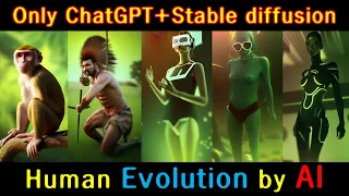 AI art, Human Evolution by AI only ChatGPT and Stable Diffusion #humanevolution #evolution #chatgpt