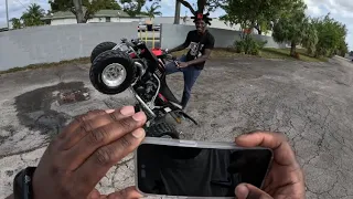 Showing Customer How To Wheelie His 2003 Yamaha Banshee With “TheVeeTouch”