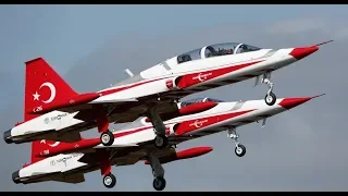 Airshow with Turkish Stars jets Türk Yıldızları at BIAS 2018