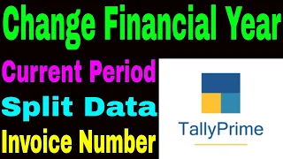 Tally Prime | Split Data | Change Financial Year | Change Current Period | Change Invoice Number