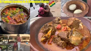 Let’s Cook The Authentic Ghana Palm Nut Soup & Spend A Typical Sunday In A Ghanaian 🇬🇭Home With Us