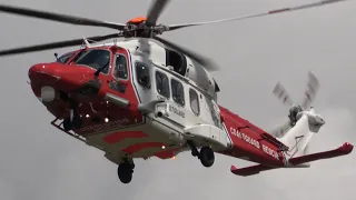 4Kᵁᴴᴰ AgustaWestland AW189, HM Coastguard, Arrival & Departure @ RAF Fairford