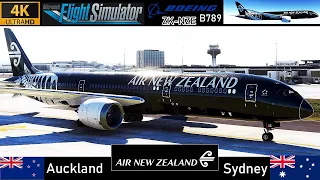 [4K] Auckland (NZ) ✈ Sydney (AU) | Air New Zealand B789 [ZK-NZE] Full Flight | MSFS 2020