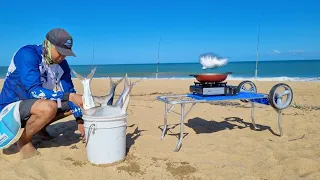 PESCA de PRAIA com TÉCNICAS INFALÍVEIS PARA FISGAR MUITOS PEIXES!!! PEIXE GRANDE aqui estoura TUDO.