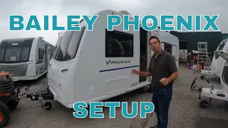 Bailey Phoenix caravan. how to set up and use a Bailey Phoenix.