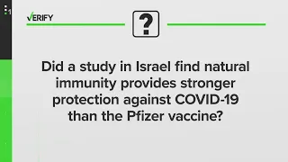 VERIFY: Did a study find natural immunity provides stronger protection against COVID-19 than the Pfi