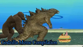 Godzilla chases SpongeBob and Patrick Meme Compilation