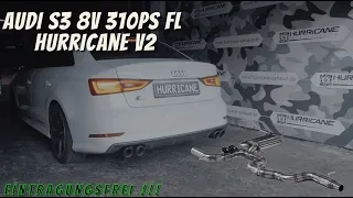 Audi S3 8V 310 ps Hurricane exhaust V2 - 89mm / 3,5" Straight Pipe Klappenabgasanlage Sportauspuff