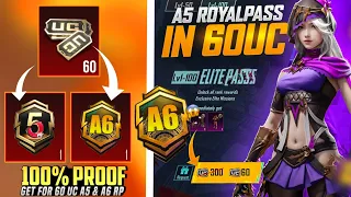 😱 A6 Royal Pass For 60 UC | New Trick For 1 To 50 RP Purchase For 60 UC | 6 RP Giveaway | PUBGM