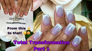 Watch me work: Total transformation Part 1 | French Nails | Glitterbels | Acrylic Nails