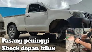 Cara mudah Pasang peninggi shock depan hilux