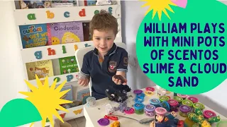 William Plays with Mini Pots of Scentos Slime & Cloud Sand