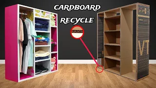 DIY - tutorial on how to make a cupboard from used cardboard boxes #trending #recycle #DIY