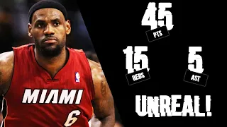 LeBron James GREATEST Game EVER 2012 ECF G6 vs Celtics - 45 Pts, 30 in 1st Half, 15 Rebs, 5 Asts!