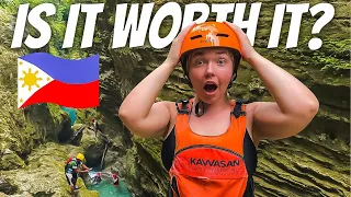 The Philippines most TERRIFYING EXPERIENCE! Canyoneering at Kawasan Falls Cebu, The Philippines! 🇵🇭