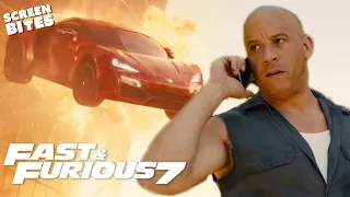 CARS DON'T FLY | Craziest Moments | Fast & Furious 7 (2015) | Screen Bites