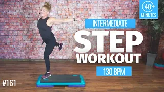 40 Min Intermediate Step Aerobics Workout 130 BPM CdornerFitness #161