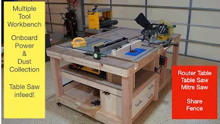2021 WorkBench Multiple Tools Share same Fence Dewalt Table Saw Infeed