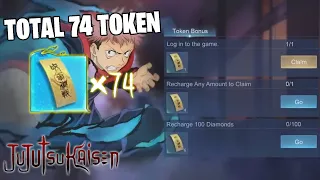 TOTAL 74 JUJUTSU KAISEN TOKEN - TIPS HEMAT DAPAT 1 SKIN JJK MOBILE LEGENDS